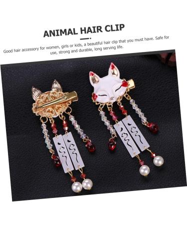 Toyvian 1 Pair Fox Tassel Clip Barrettes for Hair Chinese Tassel Hair Clip Hair Clips for Hair Accessory for Women Tassel Hairpin Pearl Hair Accessories Kimono Hair Alloy - Buy Online on GoSupps.com