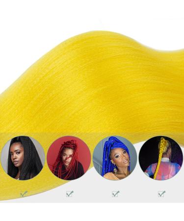 YDDM 26 Inch Pre Stretched Braiding Hair Extensions - Yellow Jumbo Braids (3 Packs) | Ideal for Braid Art & Hairstyles - Buy Online on GoSupps.com