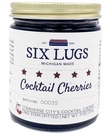 Cocktail Cherries | Traverse City's Cocktail Cherry | Award Winning | Deep Burgundy-Red | Always Made with Northern Michigan Cherries | Six Lugs | (11 oz)