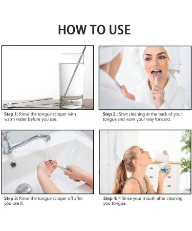 Ryaupy Stainless Steel Tongue Scraper for Adults - Durable Bad Breath Remover & Fresh Breath Solution - Buy Online on GoSupps.com