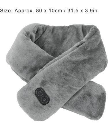 USB Heating Scarf for Adults - Soft Dark Gray Heated Collar with Vibration Massage & Pain Relief - Buy Online on GoSupps.com