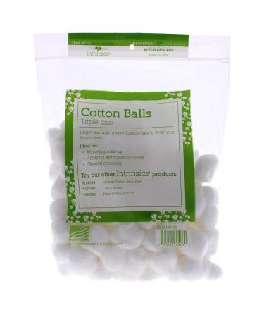 Buy Intrinsics Triple-Sized Organic Cotton Balls - 100% Cotton 100 Pieces - Eco-Friendly & Unisex for All Uses - Buy Online on GoSupps.com