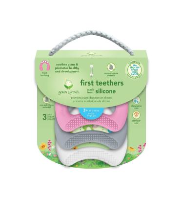 Buy Green Sprouts Silicone Teething Rings - Pack of 3 (Pink/Gray/White) | International Shipping Available - Buy Online on GoSupps.com