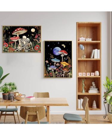Mushroom Flower Butterfly Skeleton Moon Diamond Painting Kit - 6 Pack DIY 5D Full Drill Diamond Art Set for Adults | Gem Craft and Home Decor - 12x16inch - Buy Online on GoSupps.com