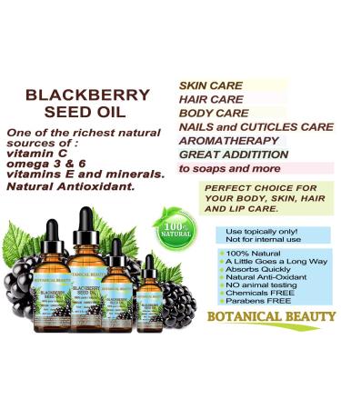 100% Pure Blackberry Seed Oil - Virgin Unrefined Cold Pressed Carrier Oil for Face Skin Hair | 0.5 Fl. oz - Buy Online on GoSupps.com