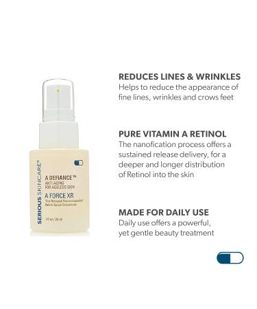 Serious Skincare Retinol Face & Neck Kit - 3-Piece Anti-Aging Set for Fine Lines & Wrinkles - A Force XR Serum A Cream XR Moisturizer Gel-to-Foam Cleanser - Buy Online on GoSupps.com
