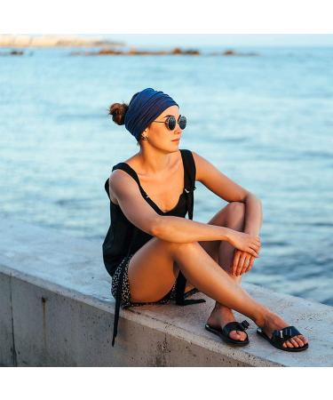 DRESHOW 4 Pack Vintage Turban Headbands for Women - Cute Knotted Wide Hair Wraps in White, Maroon, Indigo & Black - Buy Online on GoSupps.com