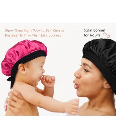 2 PCS Toddler Silk Bonnet for Kids - Purple Sleeping Cap for Curly Natural Hair - Buy Online on GoSupps.com