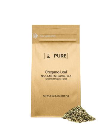 PURE Dried Oregano Leaf Flakes (8 oz) Pure & Natural, Gluten-Free, Eco-Friendly Packaging 8 Ounce (Pack of 1)
