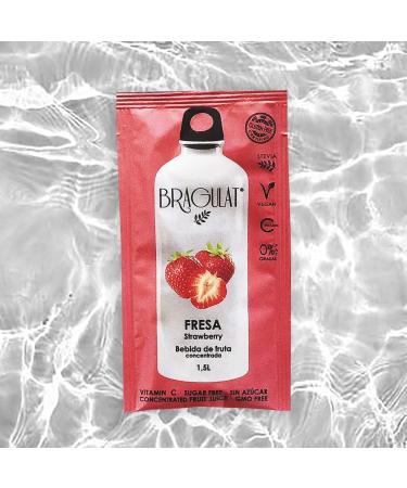 BRAGULAT | Concentrated Fruit Juice | Instant Drinks & Soft Drinks | Sugar Free & Vitamin C | Strawberry Flavored Water | 15 Envelopes - Buy Online on GoSupps.com