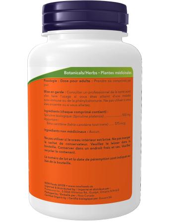 NOW Supplements Organic Spirulina 500mg Tablets 200 Count - Buy Online on GoSupps.com