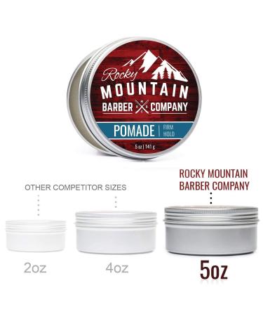 Rocky Mountain Barber Co. 5 oz Tub Pomade for Men | Strong Hold Styling Product for Pompadour & Slick Back Looks | High Shine, Easy to Wash Out | Water Based - Buy Online on GoSupps.com