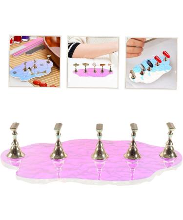 FOMIYES 1 Set Nail Tools Press on Artificial Nails Stand Nail Holder for Painting Nails Artificial Nails Display Holder Press on Nails Stand with Base Acrylic Water Ripple Bracket - Buy Online on GoSupps.com