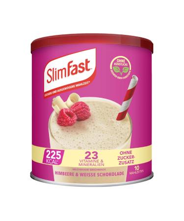 Slimfast milkshake powder raspberry + white chocolate i protein-rich low-calorie diet shake i diet powder for a weight-controlling diet I only 225 calories per protein-shake i 365 g