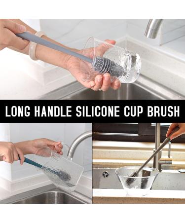 Long Bottle Cleaning Brush 3PCS Baby Bottle Brush for Glass with Long Handle Silicone Bottle Brush for Cup Thermoses Water Mugs Bottle Cleaning Brush for Home Office - Buy Online on GoSupps.com