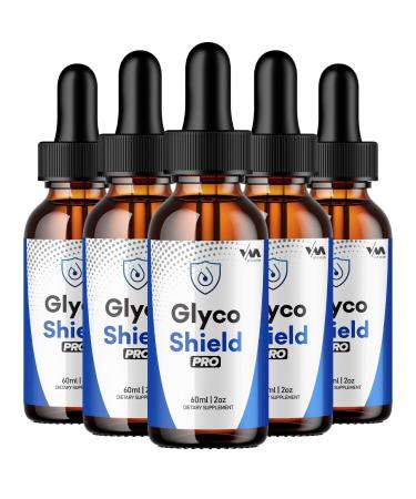 (5 Pack) Glyco Shield Pro Drops Healthy Vitamin Support Supplement - Advanced Formula GlycoShieldPro 24 Hour Liquid GlycoShield Pro Drops Energy and Extra Strength Reviews 5 Month Supply