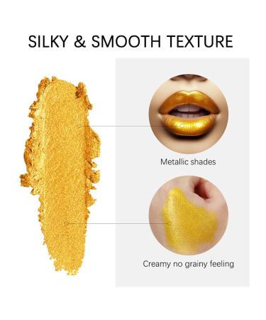 Gold Metallic Lipstick - Highly Pigmented Gold Lipstick 3.5g for Parties | International Shipping Available - Buy Online on GoSupps.com