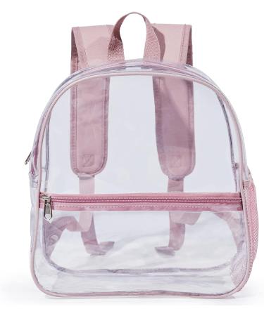 Jusdot Mini Clear Backpack 12x6x12 - Stadium Approved Transparent Bag, Waterproof PVC, Rose Gold | Ideal for Festivals, Sports Events, and Concerts - Buy Online on GoSupps.com