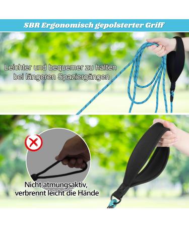 Aystkniet Bungee Drag Line for Dogs - Shock-Absorbing Leash with Padded Handle & Reflective Threads | 3m 5m 10m 15m 20m 30m Options | Ideal for Medium & Large Dogs - Blue - Buy Online on GoSupps.com