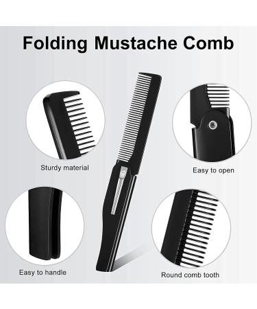 Portable Folding Hair Brush Smooth Oil Hair Mustache Beard Styling Comb Pocket Size for Men and Boys - Buy Online on GoSupps.com