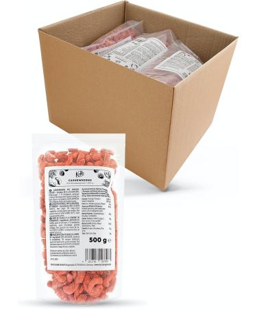 KoRo - Cashew nuts with raspberry powder 12 x 500 g - Buy Online on GoSupps.com