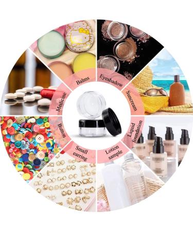 30 Pcs Mini Cream Containers with Labels & Spatula - 5g Black Jars for Nail Art & Lip Balm - International Shipping - Buy Online on GoSupps.com