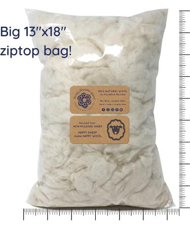 1 LB Natural White Wool Filler for Needle Felting, Stuffing, Blending and Dryer Balls - Buy Online on GoSupps.com