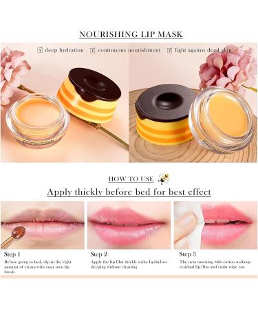 KYDA Honey+Strawberry Bee Balm Lip Mask Set - Propolis Moisturizing Treatment for Day & Night Lip Care | Lighten Dark Lips, Reduce Lines & Wrinkles, Exfoliate & Repair Lips, Moisturize - 2 Pack - Buy Online on GoSupps.com