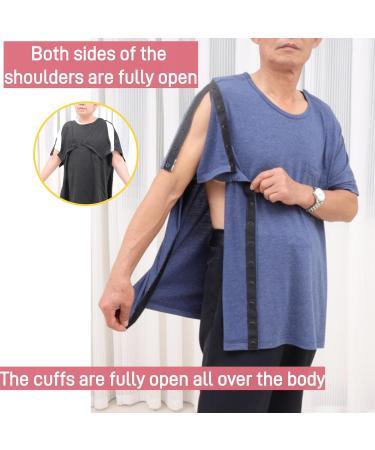 Shoulder Recovery Shirt | Post-Operative & Dialysis Clothing | Tearaway Design for Elderly & Rehab Patients - XX-Large Grey - Buy Online on GoSupps.com