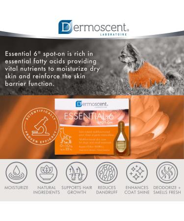 Dermoscent Essential 6 Spot-On for Dogs - Relief from Itching & Allergies | 4 Pipettes | 0-10 kg | Vitamin E Oil - Buy Online on GoSupps.com