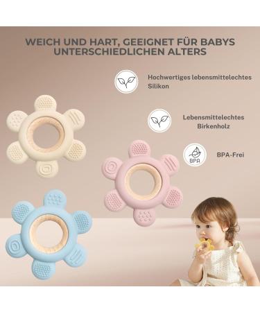 Caja Bei ring Baby | Zahnungshilfe Bitering Flower | Silicone Baby Accessories for 3+ Months - Coffee - Buy Online on GoSupps.com