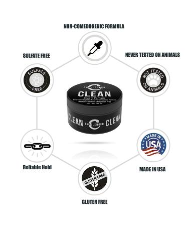 Challenger Clean Cream Pomade 3oz | Fragrance Free, Non-Comedogenic | Medium Hold, Natural Finish | Water Based, Travel Friendly | Unscented - Pack of 1 - Buy Online on GoSupps.com