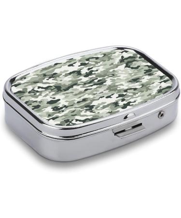 White Camouflage Pill Box - Decorative 2 Compartment Medicine Organizer | Portable Pill Case for Pocket & Purse | International Shipping - Buy Online on GoSupps.com