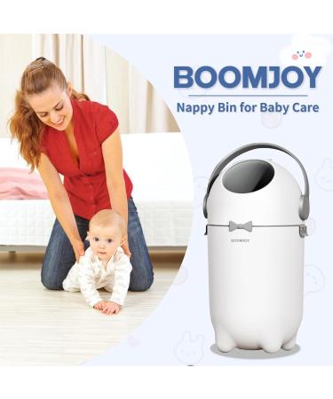 BOOMJOY Diaper Pail for Baby | Odor-Proof Cost-Effective Uses Normal Bags | White Baby Diaper Disposal - Buy Online on GoSupps.com