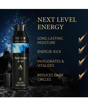 Organic Hyaluronic Acid Face Moisturizer for Men 75ml - Anti Aging & Targeted Skincare with Aloe Vera - Day & Night Cream by Satin Naturel - Buy Online on GoSupps.com