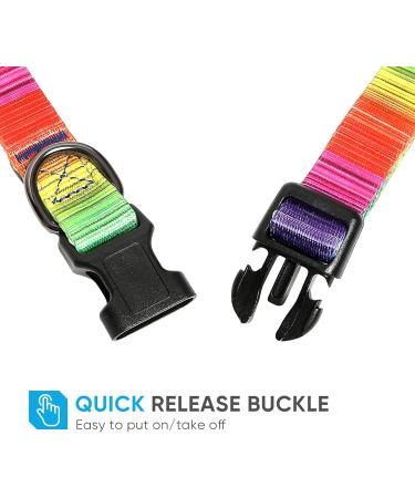Shop Heele Adjustable Dog Collar - Patterned Comfort for Puppies & Dogs | Rainbow Design XS Size (21.6-28cm) - Buy Online on GoSupps.com
