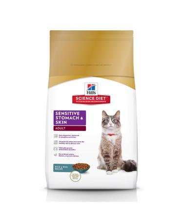 Hill's Science Diet Adult Cat Sensitive Stomach & Skin Dry Food 1.58kg/3.5-Pound bag Adult | Rice & Egg 1.58 g (Pack of 1)
