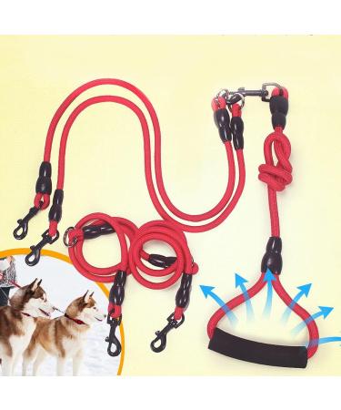 3 in 1 Dog Leashes with Adjustable Detachable Coupler 3 Way Dog Leash Durable Strong Nylon Long Line Dog Leads with Padded Handle for One Two Three Dogs Pet Walking Hiking - Buy Online on GoSupps.com