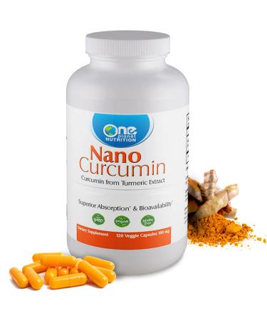 One Planet Nutrition Nano Curcumin 100 mg Capsules (120 Count) Turmeric Extract Nano for High Absorption Supports Overall Health Non-GMO Vegan Gluten-Free
