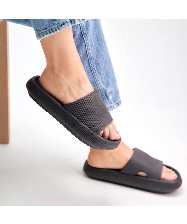 Unisex Pillow Slides | Ergonomic Design for Comfort | Indoor & Outdoor Sandals | Shower & Spa Ready | Foot Pain Relief | Non-Slip | Black 7.5-8.5 Women/6-7 Men - Buy Online on GoSupps.com