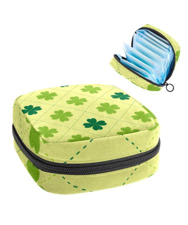 Four Leaf Clover Sanitary Napkin Storage Bag Feminine Menstrual Cup Pouches Nursing Pad Holder Tampon Bags Portable Period Bag for Women Teen Girls 1Pcs Multi-colored 12