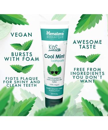 Himalaya Botanique Kids Toothpaste - Refreshing Cool Mint (Pack of 2) | Reduces Plaque Strengthens Gums & Teeth | Fluoride SLS & Gluten-Free - 80g - Buy Online on GoSupps.com