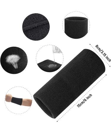 ONUPGO 6 Inch Wrist Sweatbands - Wrist Protection Sweat Bands Sport Wristbands for Basketball  Tennis  Football  Baseball (Pair) Black - Buy Online on GoSupps.com