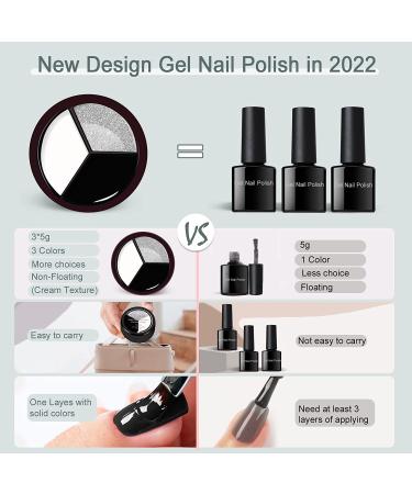 Saviland 3-in-1 Pudding Gel Nail Polish Set - Black, White, Silver | Nail Art Paint for Professional Salons & Starters - Buy Online on GoSupps.com
