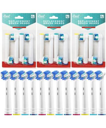 Oral B Compatible Flossing Toothbrush Replacement Brush Heads - Pack of 12, Fits Oral-B 7000, Pro 1000, Action - 4 Count (Pack of 3) - Buy Online on GoSupps.com