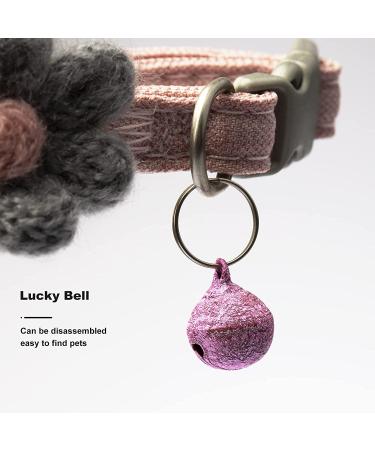 GOUHRRY 2 Pack Cat Collars with Bells | Handmade Six Petals Flowers Charms | Adjustable Breakaway Safety Collars for Kittens and Dogs | Cute Flower Patterns | Gray+Pink - Buy Online on GoSupps.com
