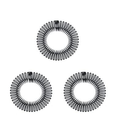 Pinksee 3pcs Stretch Flexible Hair Combs Headband Tooth Headband For Women Black 1