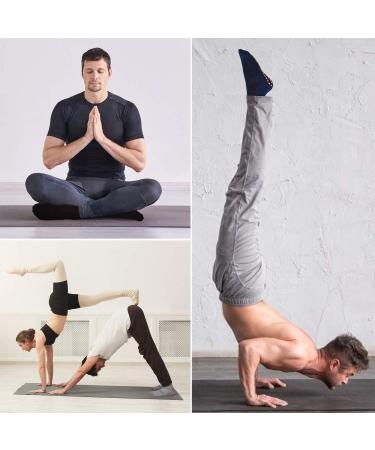 Men's Non Slip Gripper Socks 3-Pack - Black/Gray/Navy Blue - Size 13-15 | Ideal for Yoga, Pilates, Hospital, Tile & Wood Floors - Buy Online on GoSupps.com