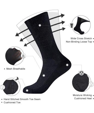 Busy Socks Non-Binding Top Diabetic Crew Socks - Large 4 Pairs Black - Buy Online on GoSupps.com