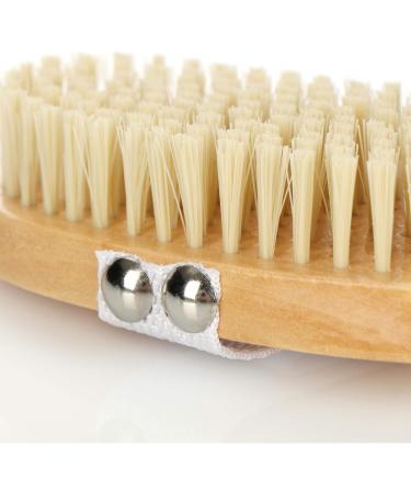 Com-Four 2x Bathing Brush Set - Long Removable Stem Wooden Back Brush for Showering & Swimming - Massage & Wellness - Brown (2 Pieces) - Buy Online on GoSupps.com